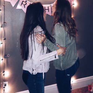 BCBG light pink suede biker jacket